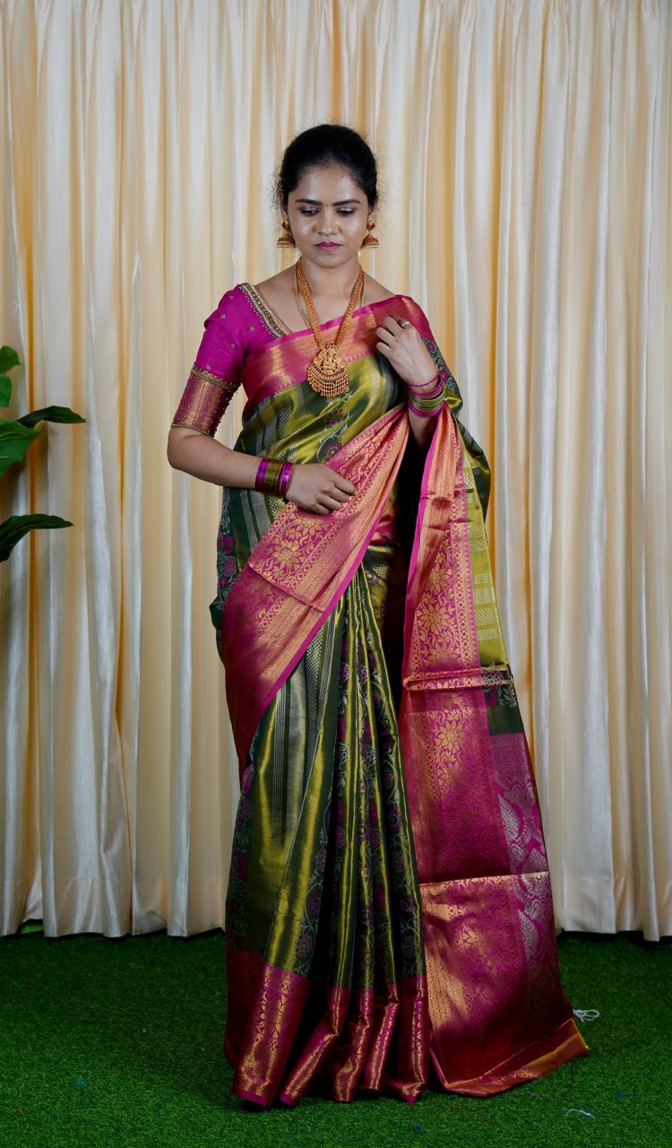 Kanchipuram inspired semi silk sarees.🥳✅