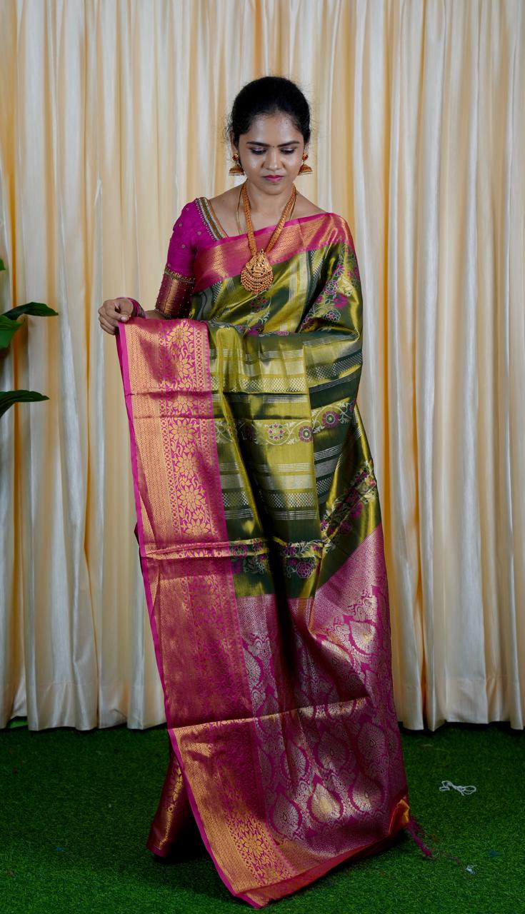 Kanchipuram inspired semi silk sarees.🥳✅