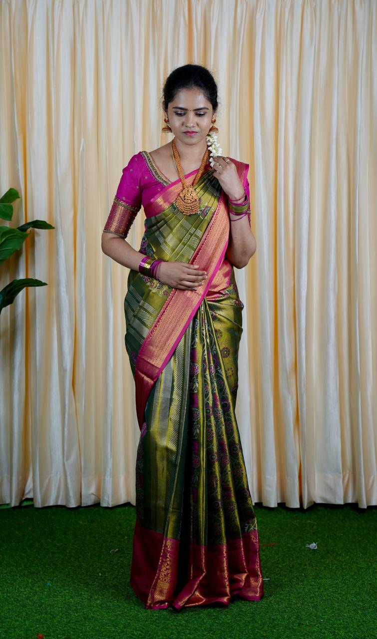 Kanchipuram inspired semi silk sarees.🥳✅