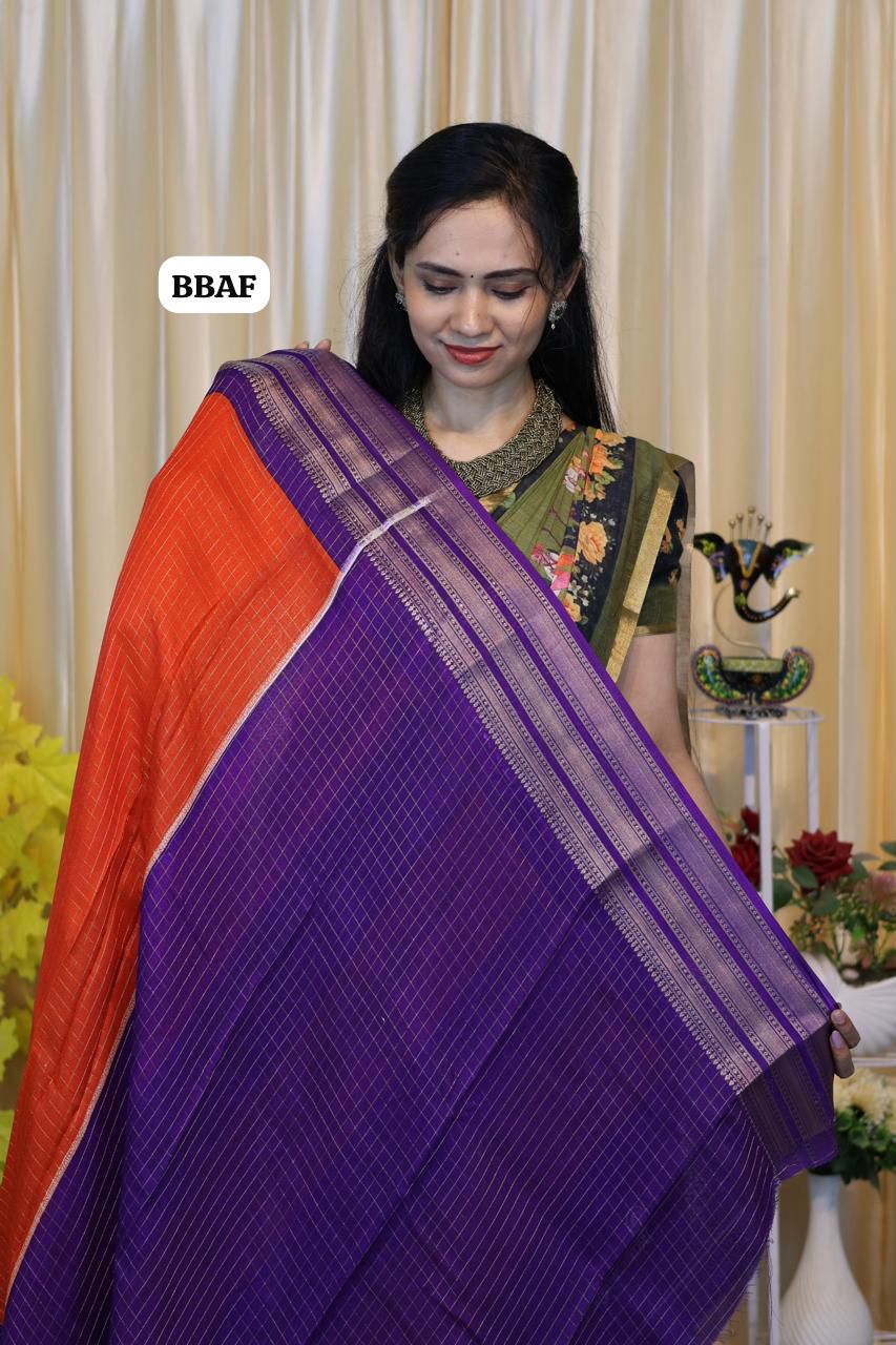 Chiffon crepe silk saree with zari weaving 😍🥳