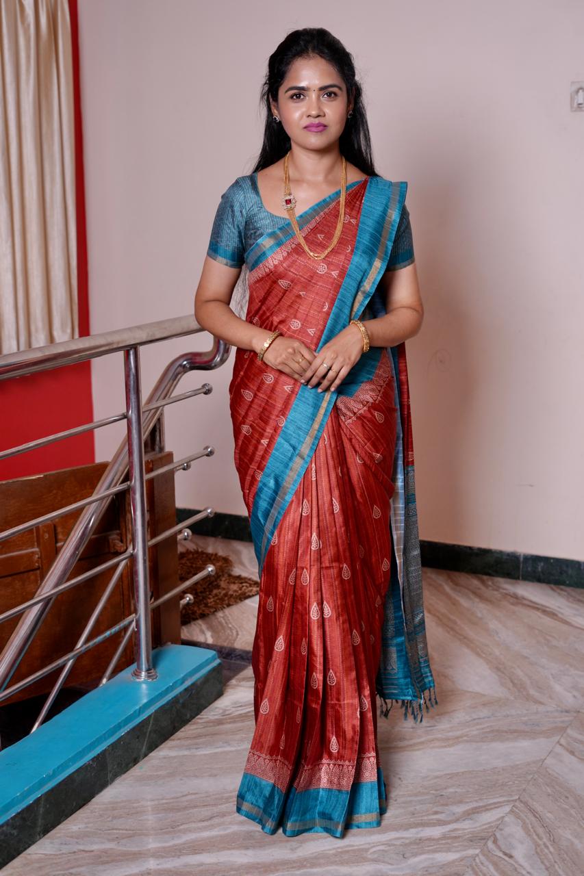 Tussar silk saree🥰😎