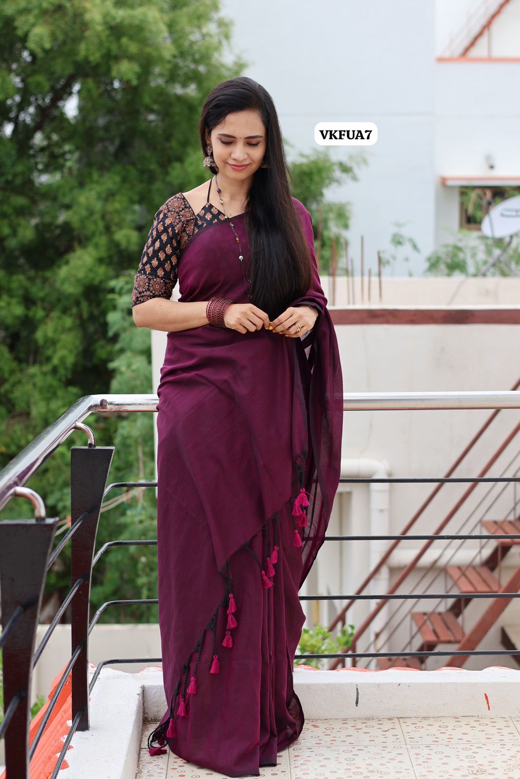 Khadhi cotton saree with Most hit ajrak print blouse š„³