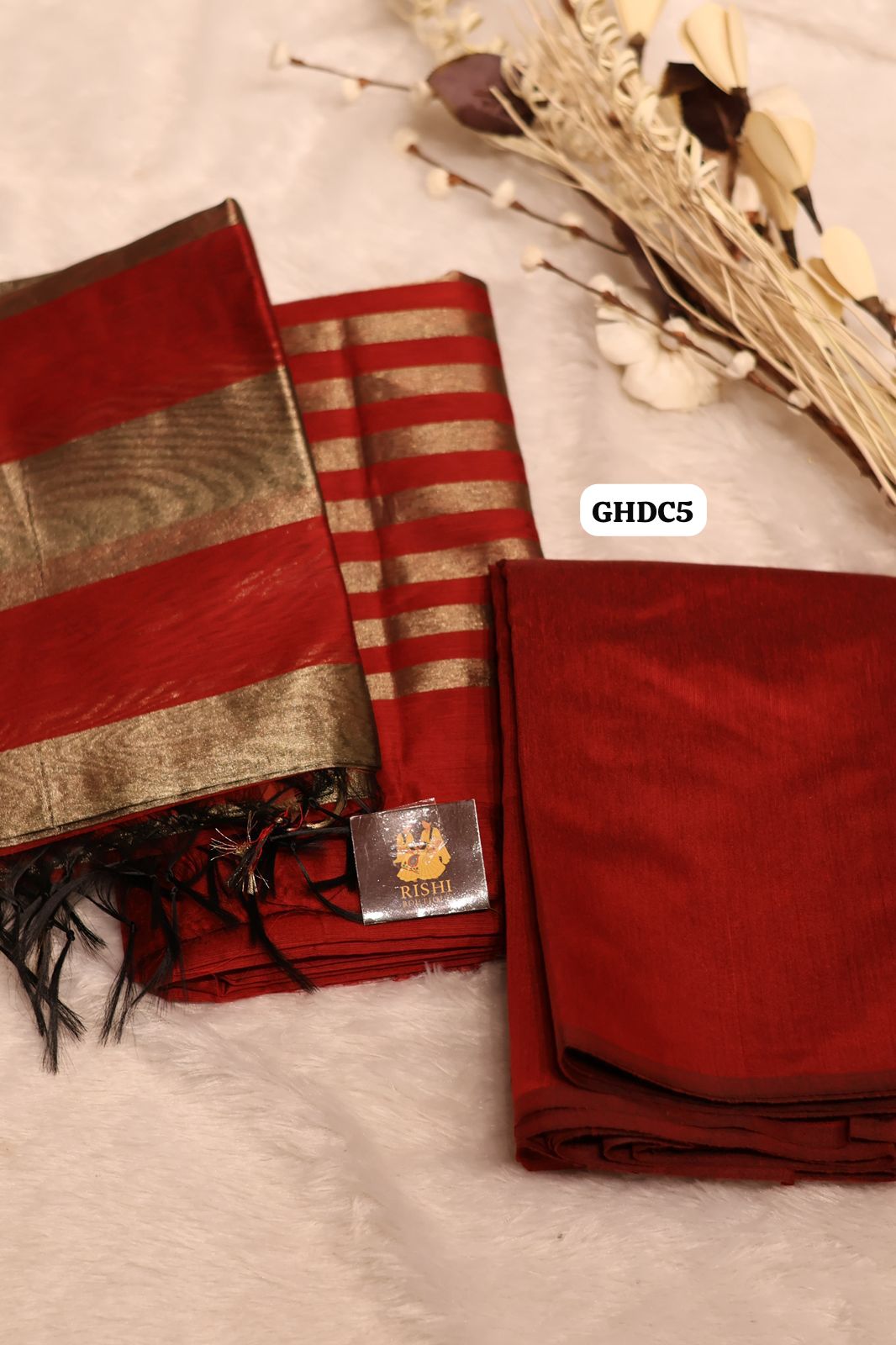 Traditional silk cotton 3piece set salwar😍🥳(unstitched)(Marron)