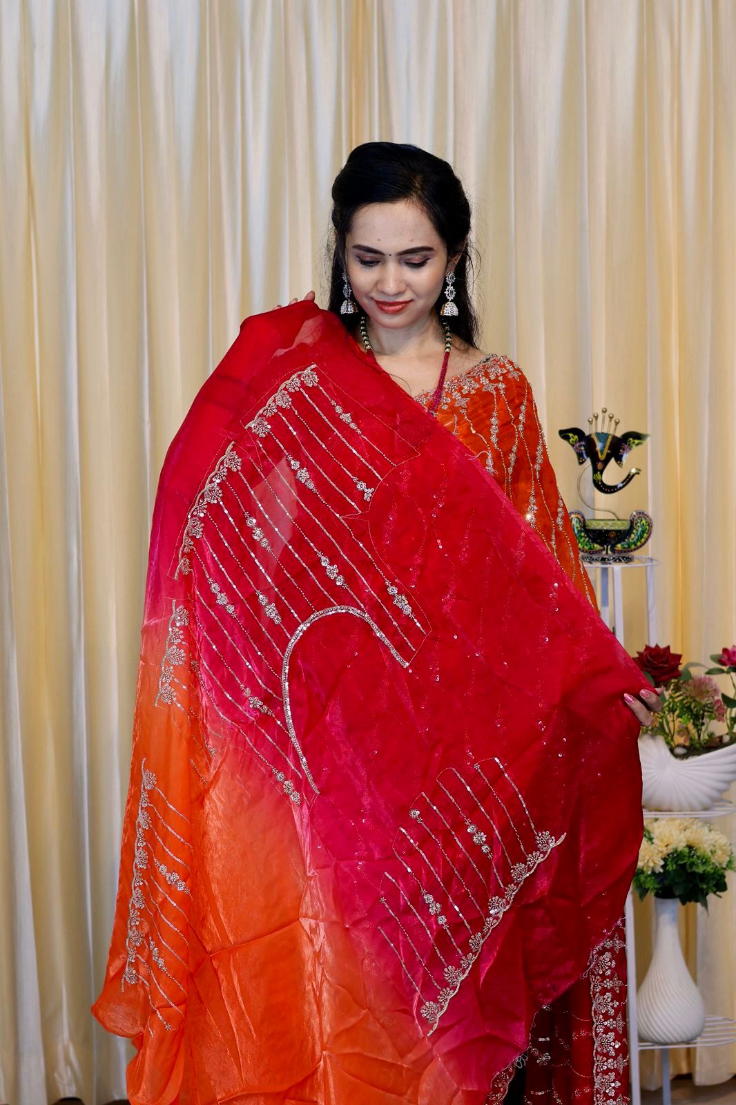 Premium Space silk with Golden heavy Katdhana work double shade🥰😎🌈offer