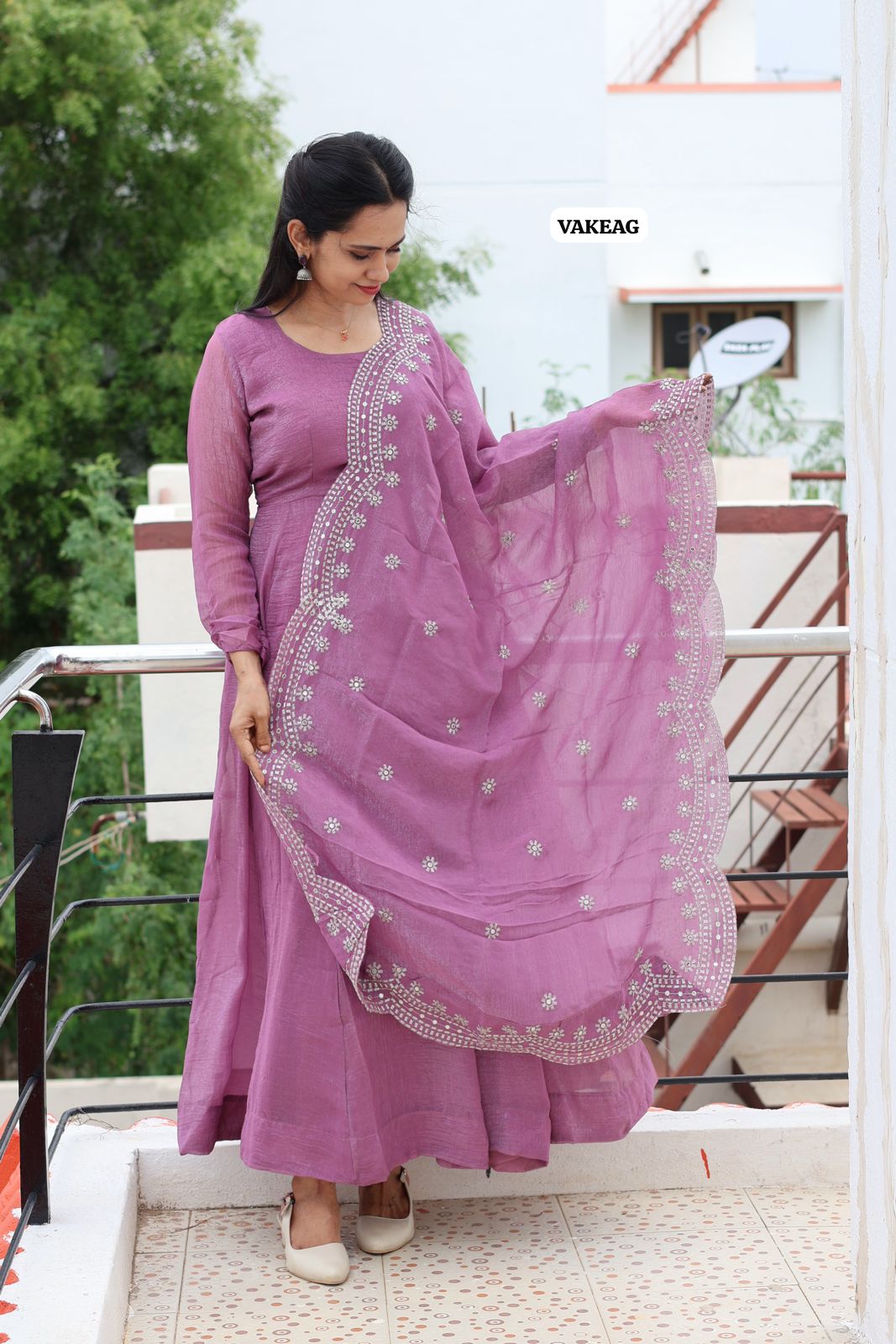 Long gown with pant and duppata with full lining😍🥳