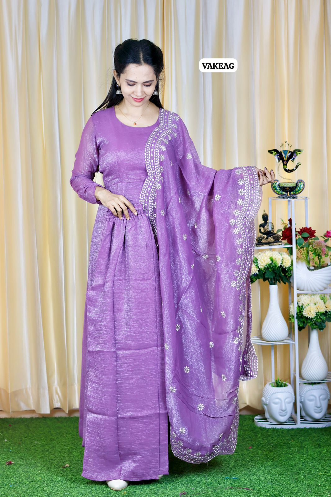 Long gown with pant and duppata with full lining😍🥳