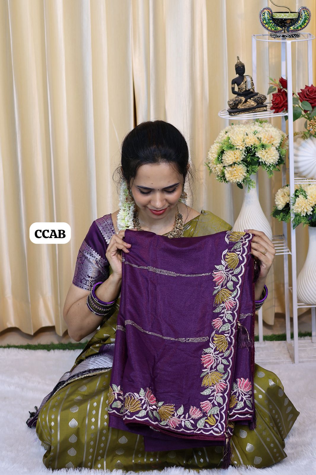 Buttery soft saree with embroidery border 😍🥳