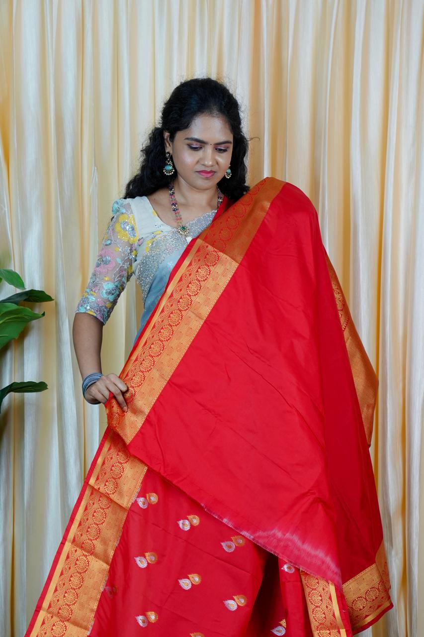 Premium bridal semi silk saree🥰🥳