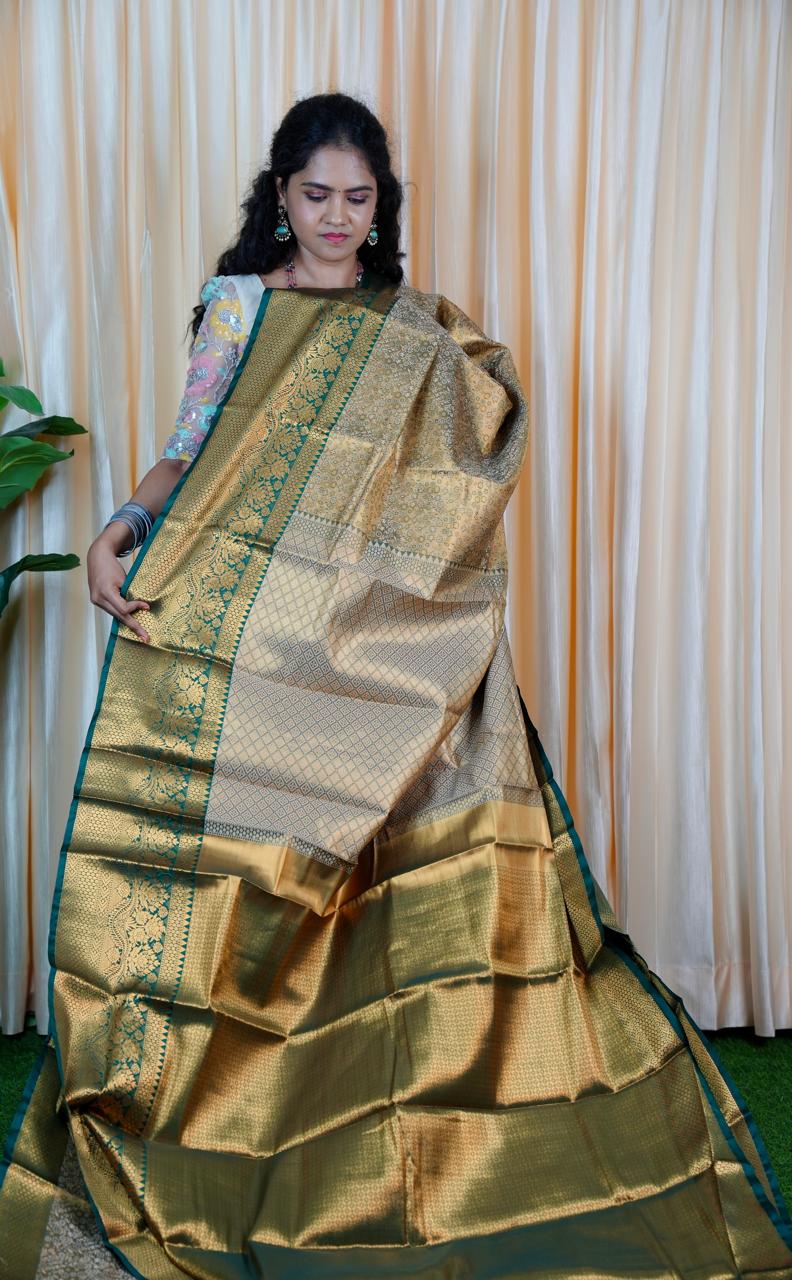 Kanchipuram inspired silk saree🍄🥳