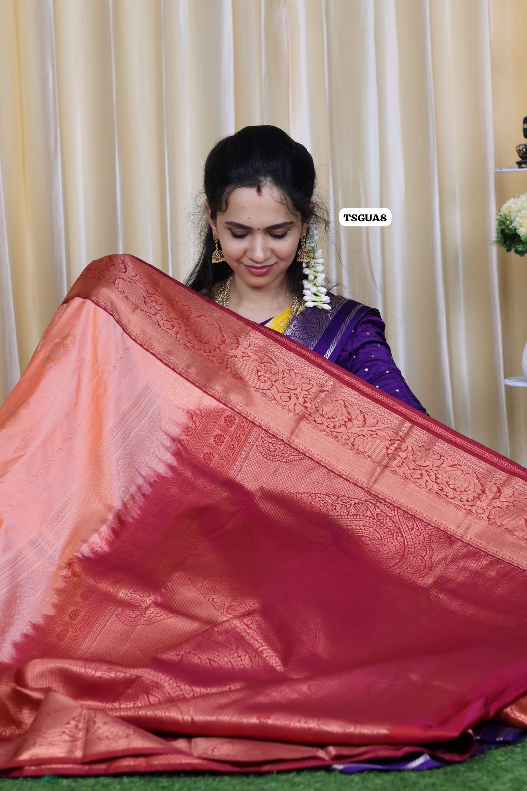 Premium kanchi soft silk saree with running blouse 🥳