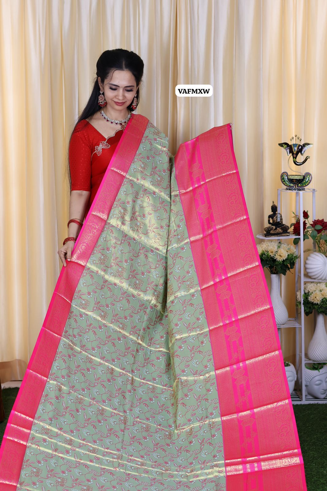 Bridal kanchi semi soft silk saree with running blouse π₯ππ₯³
