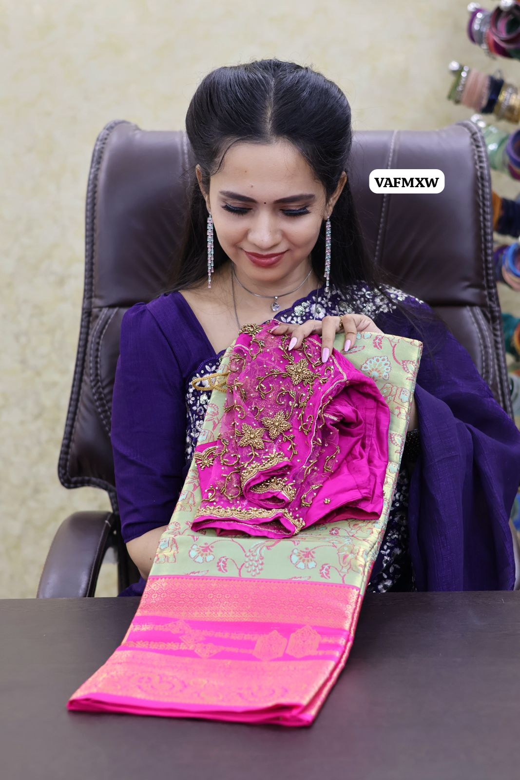 Bridal Kanchi semi silk saree with Aari work blouse stitched 😍🥳