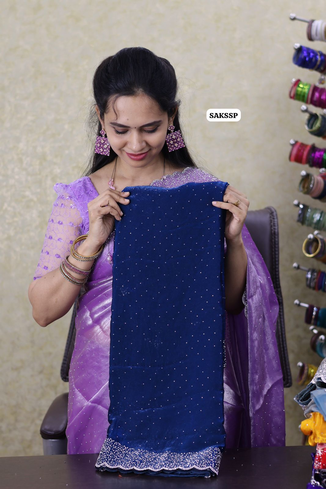 space silk with cut work border with running blouse 🔥🥳Navy blue
