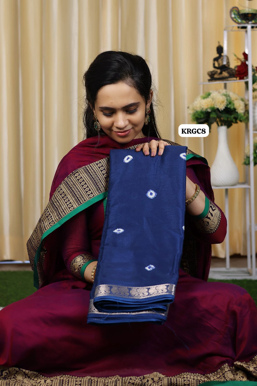 Mysore semi crepe silk with bandhini design😍🥳