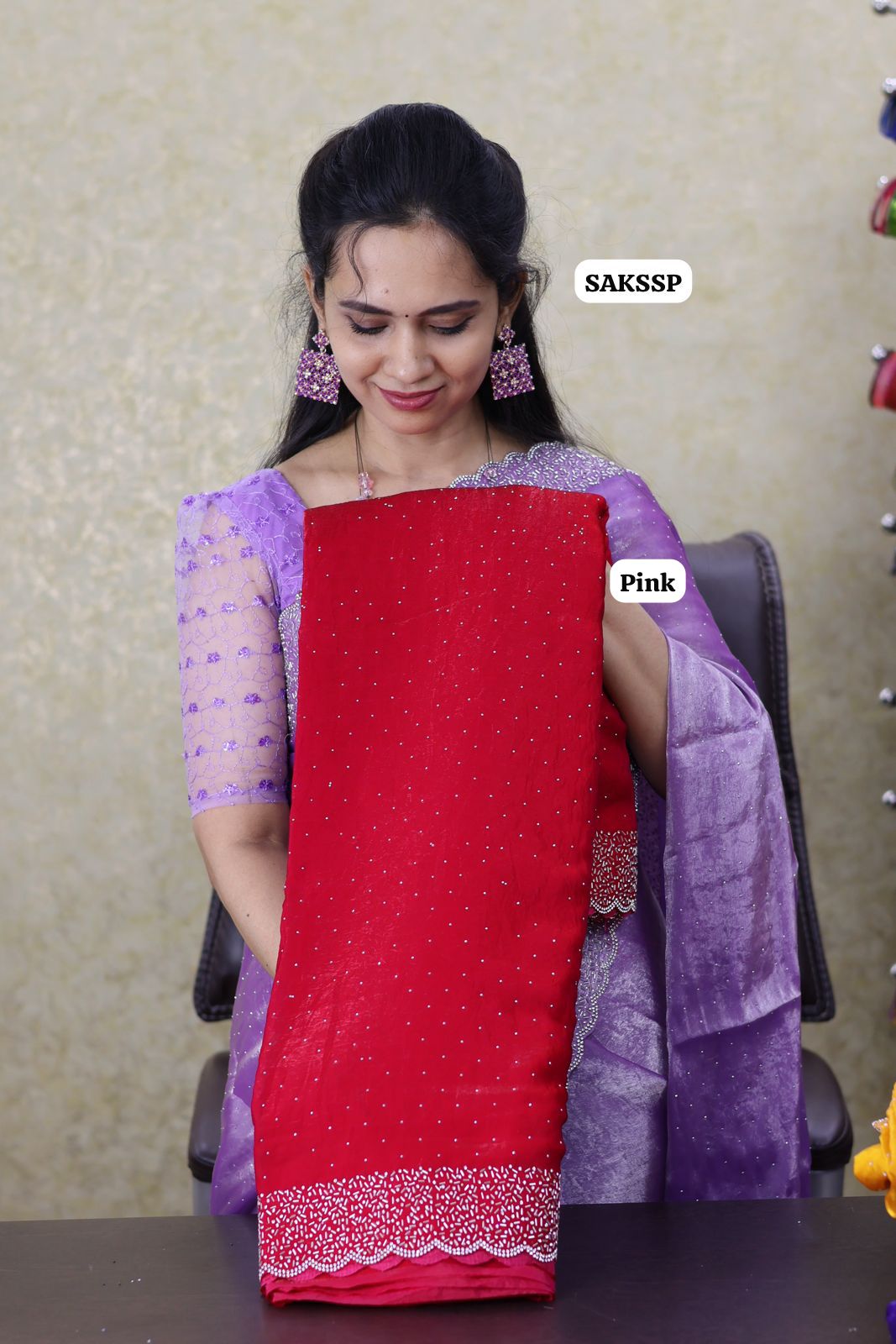 space silk with cut work border with running blouse 🥳Pink😍