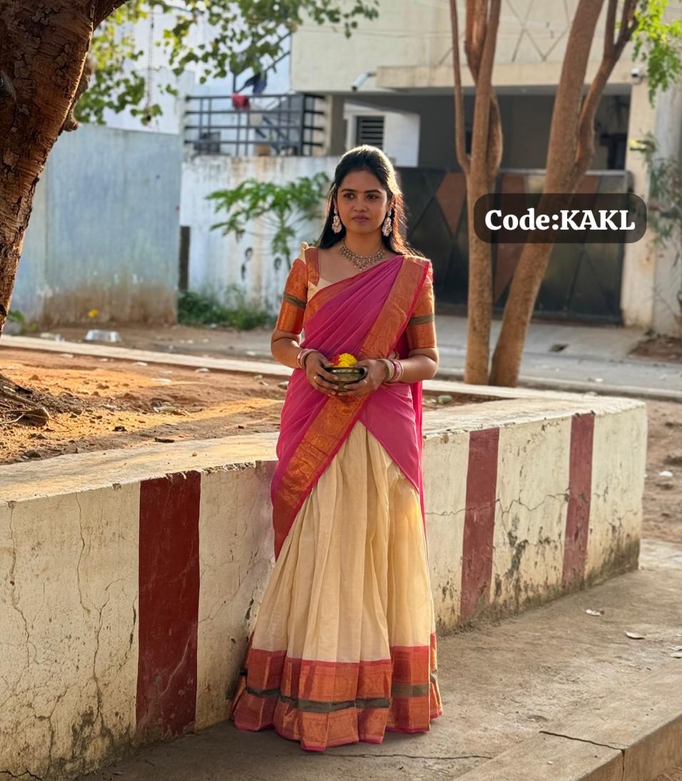 Premium Kanchi Half Saree skirt Stitched blouse unstitched🥰😎