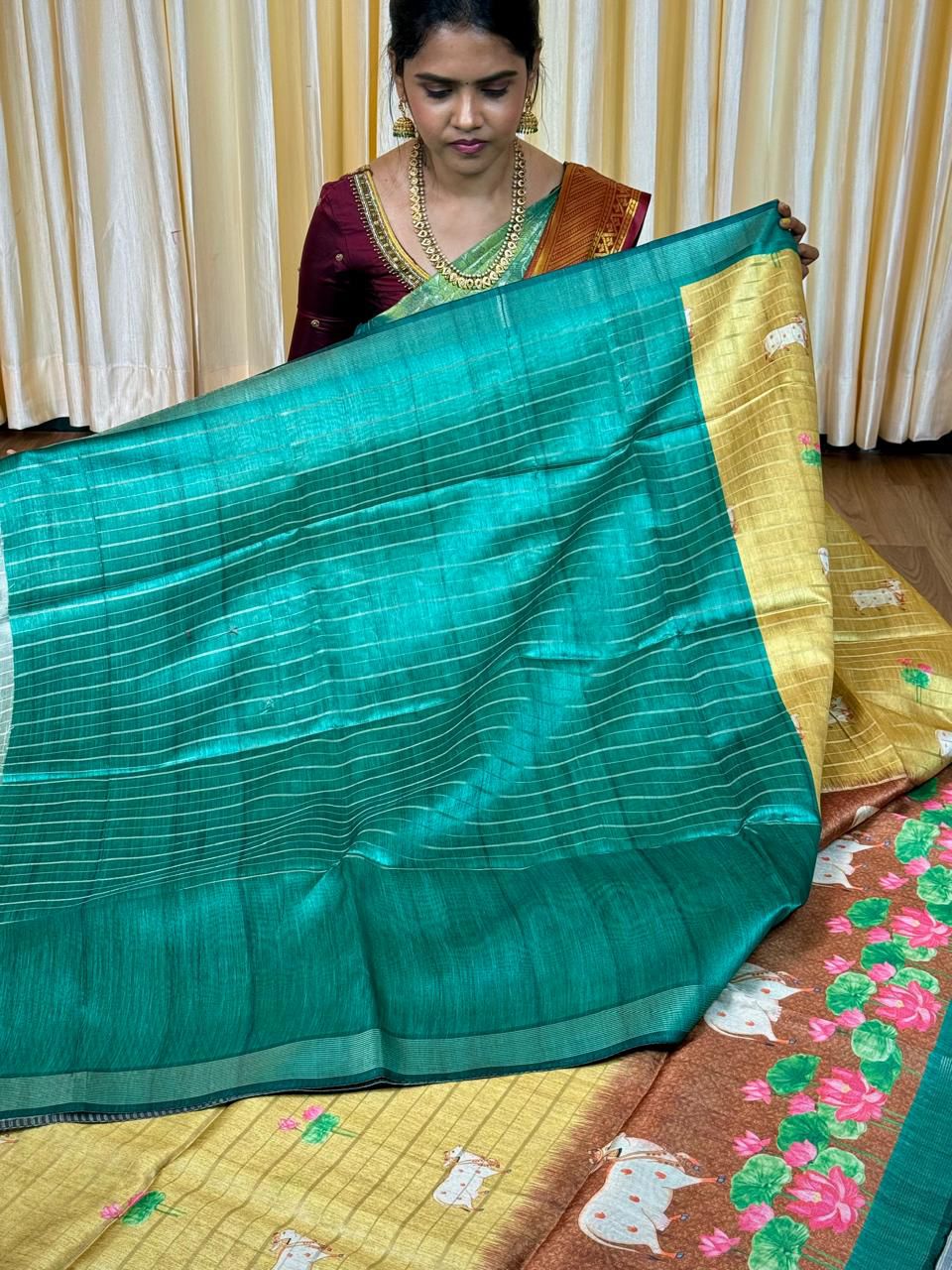 Tussar silk saree🥰🥳