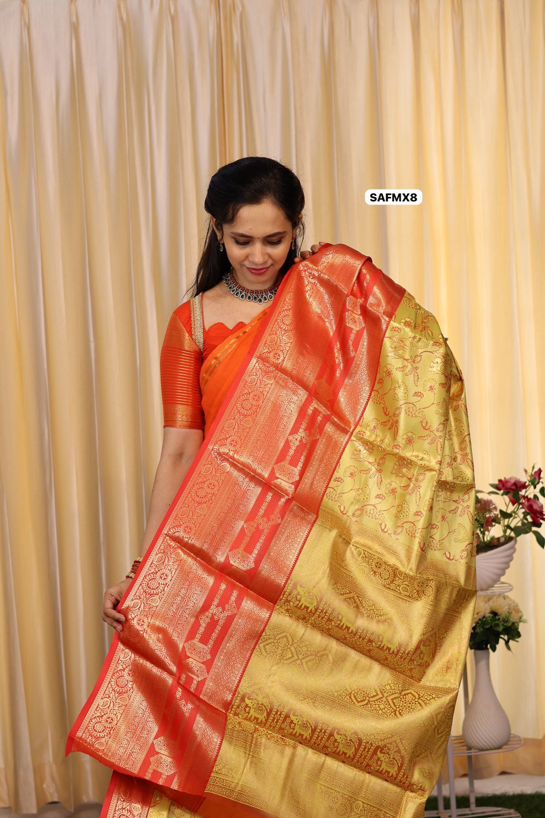 Kanchi bridal semi silk saree with runing blouse 😍🥳