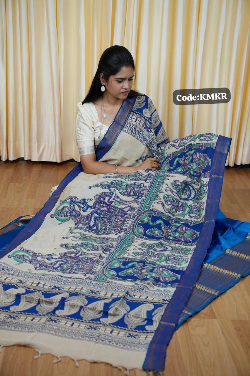 Magalagiri silk top with kalamkari duppata unstitched🥰😎