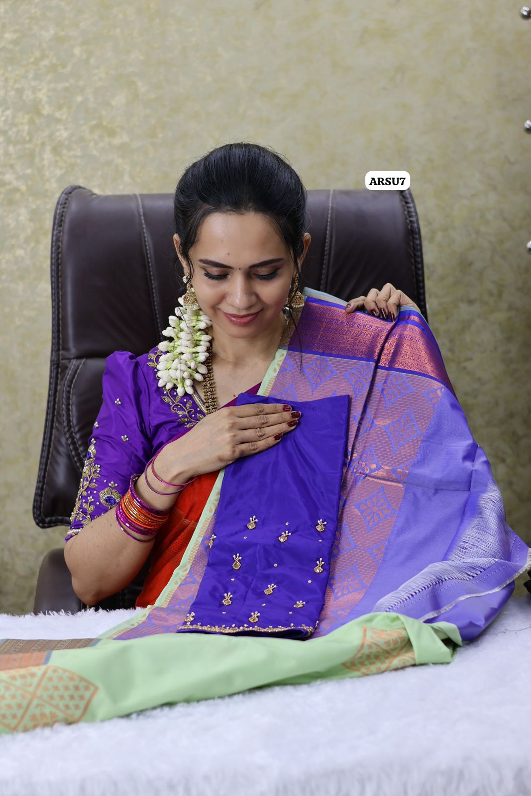 Saree with Aari blouse combo Ⓜ️