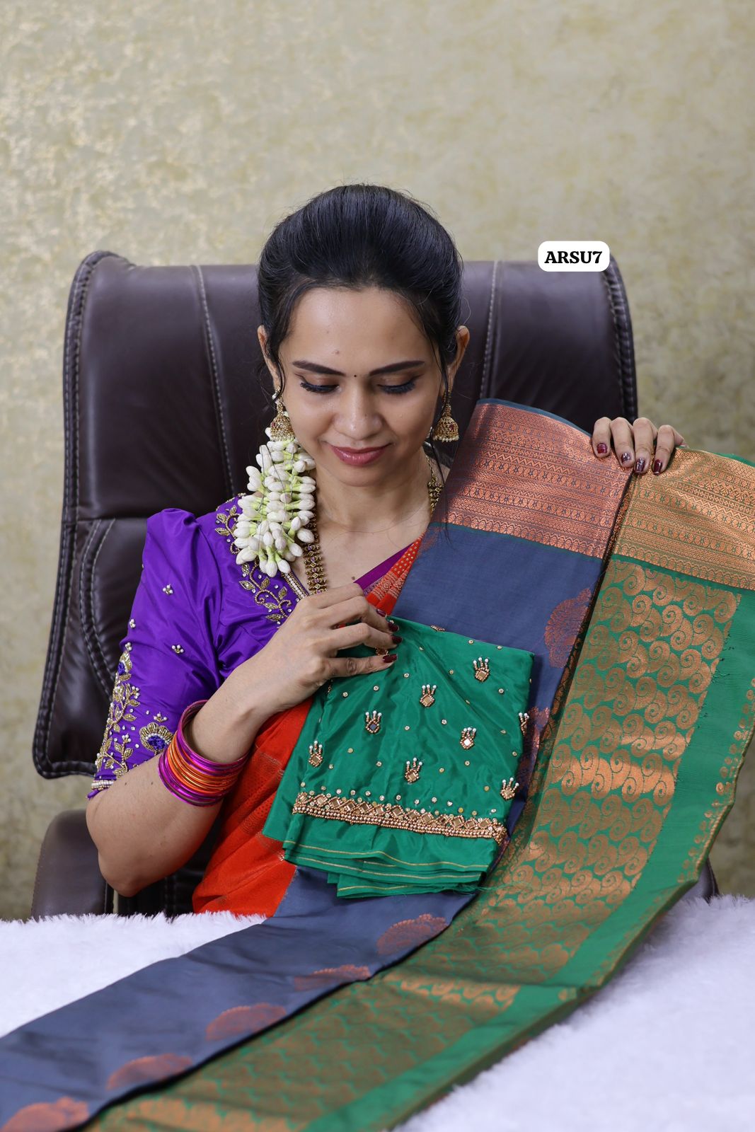 Saree with Aari blouse combo 😍Ⓜ️