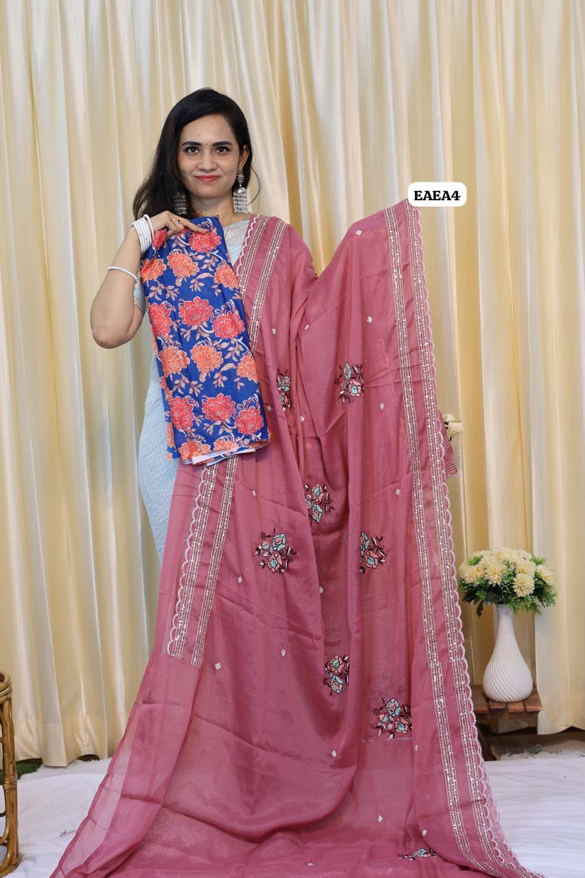 Designer with Embroidery work saree😍🥳