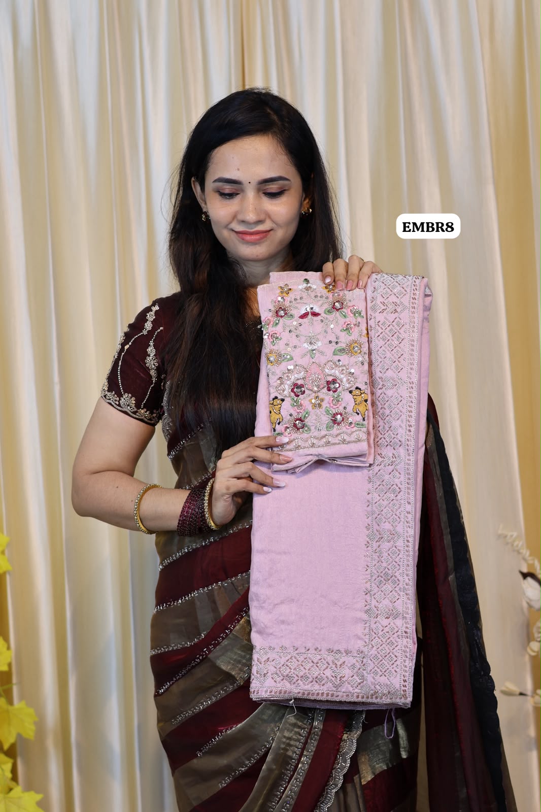 Space silk saree with jarkhand diamond work πππ