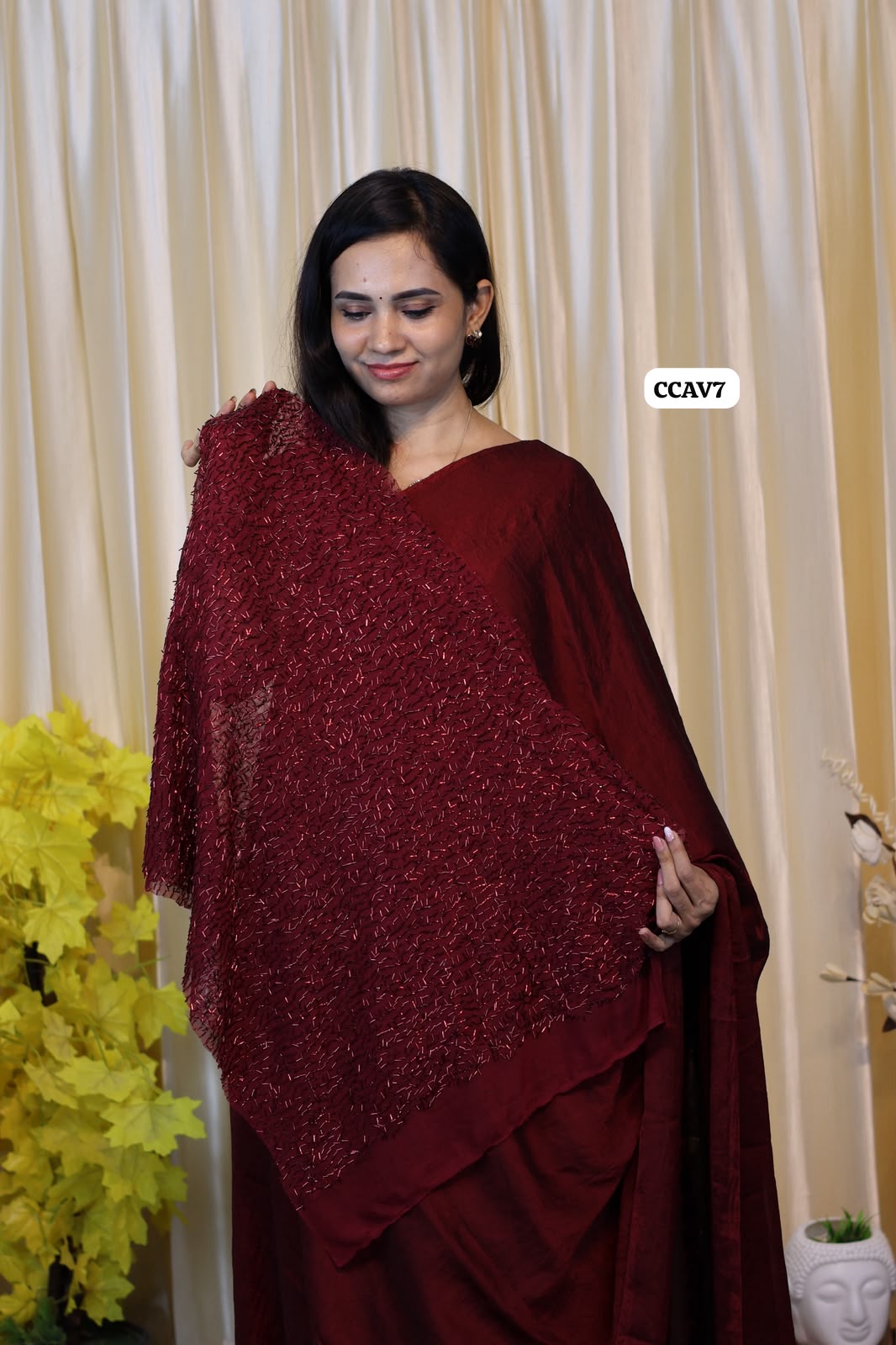 Viscose space silk with heavy designer blouse 🥳