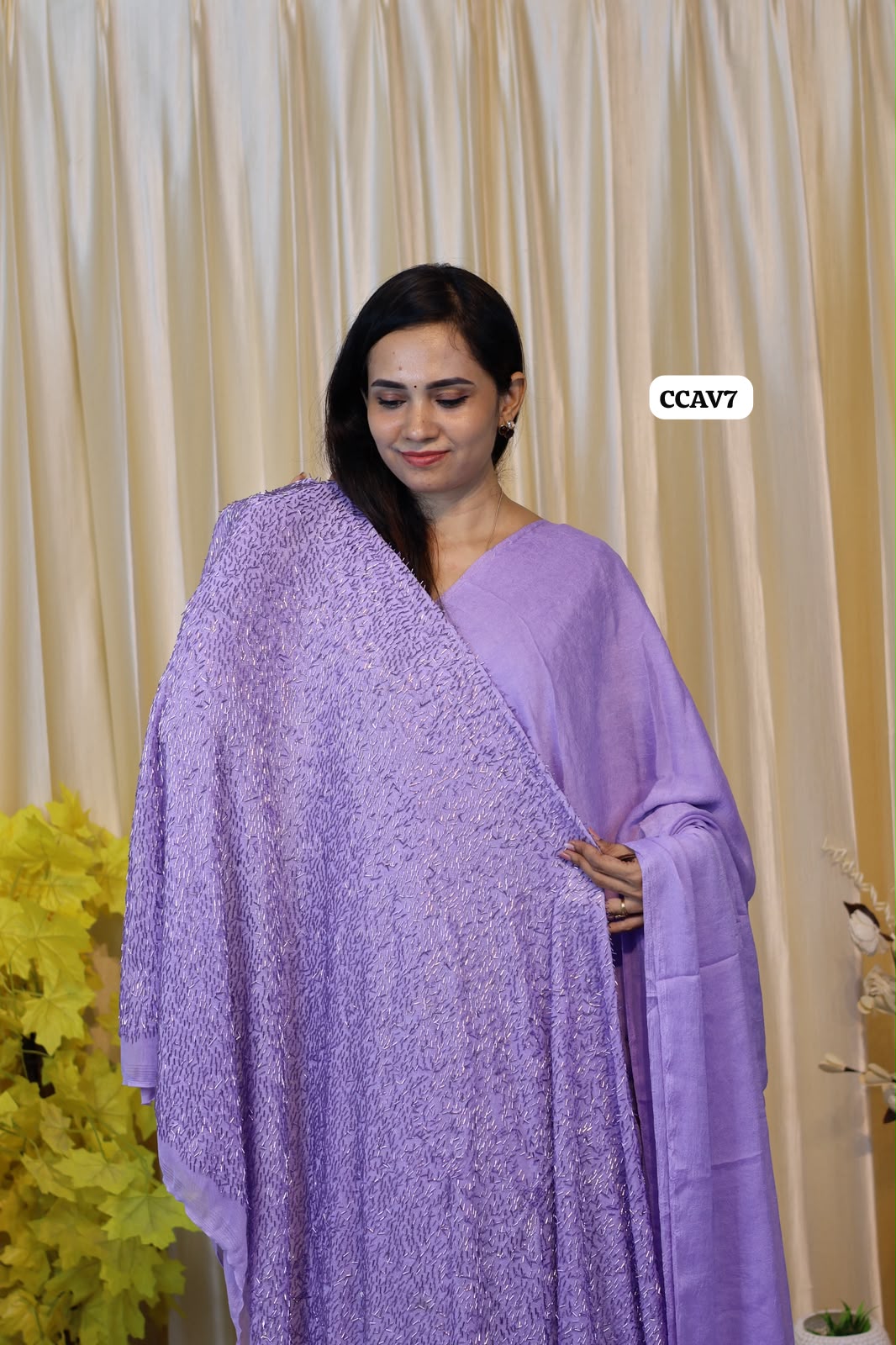 Viscose space silk with heavy designer blouse 🥳