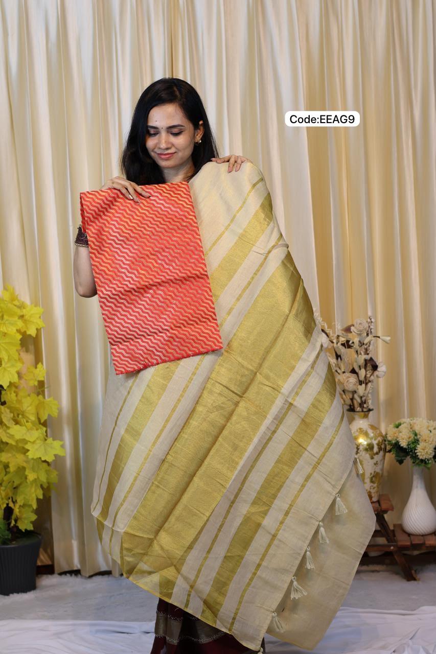 Tissue cotton saree๐๐๐