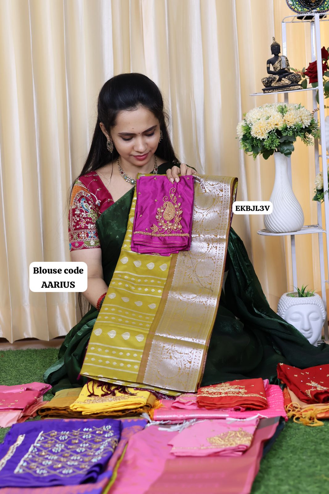 Semi soft silk saree with blouse❌