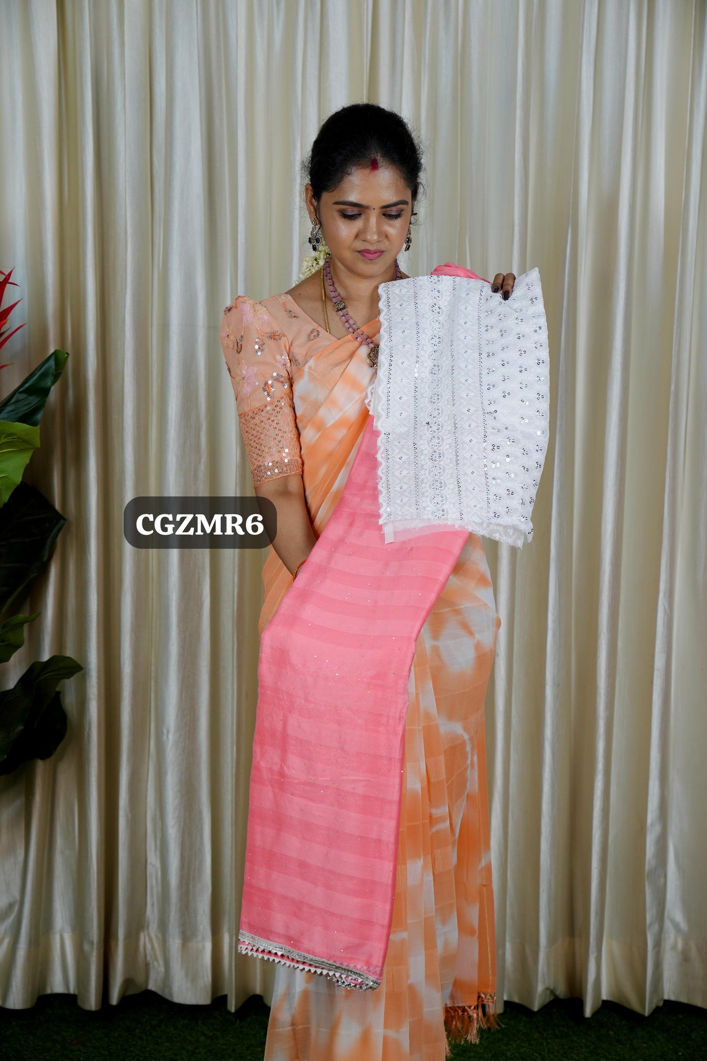 Georgette sarees with work blouse✅🥰