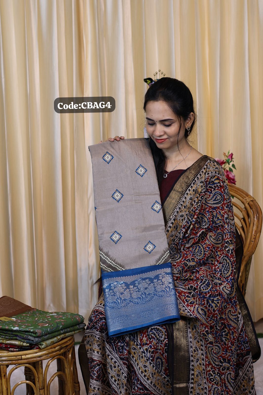 Kalam Kari ikkat and Pochampally design saree😍Ⓜ️