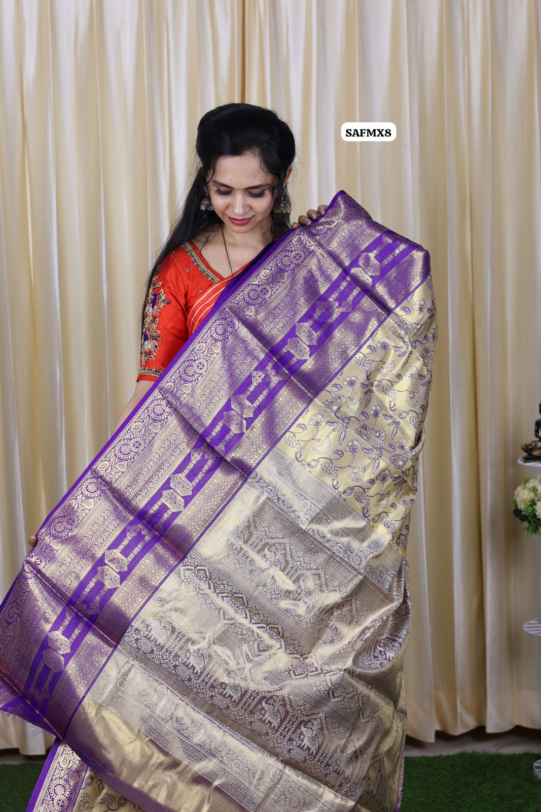 Kanchi bridal semi silk saree with runing blouse š„³