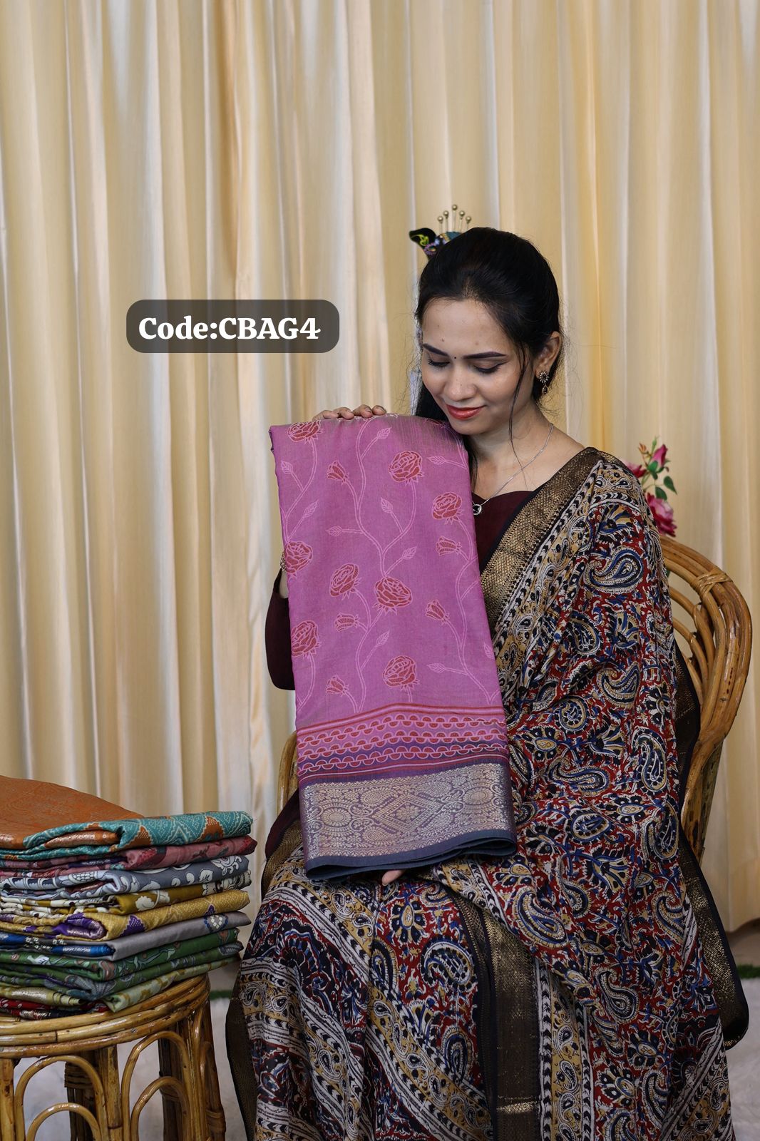 Kalamkari ikkat and Pochampally design saree😍Ⓜ️