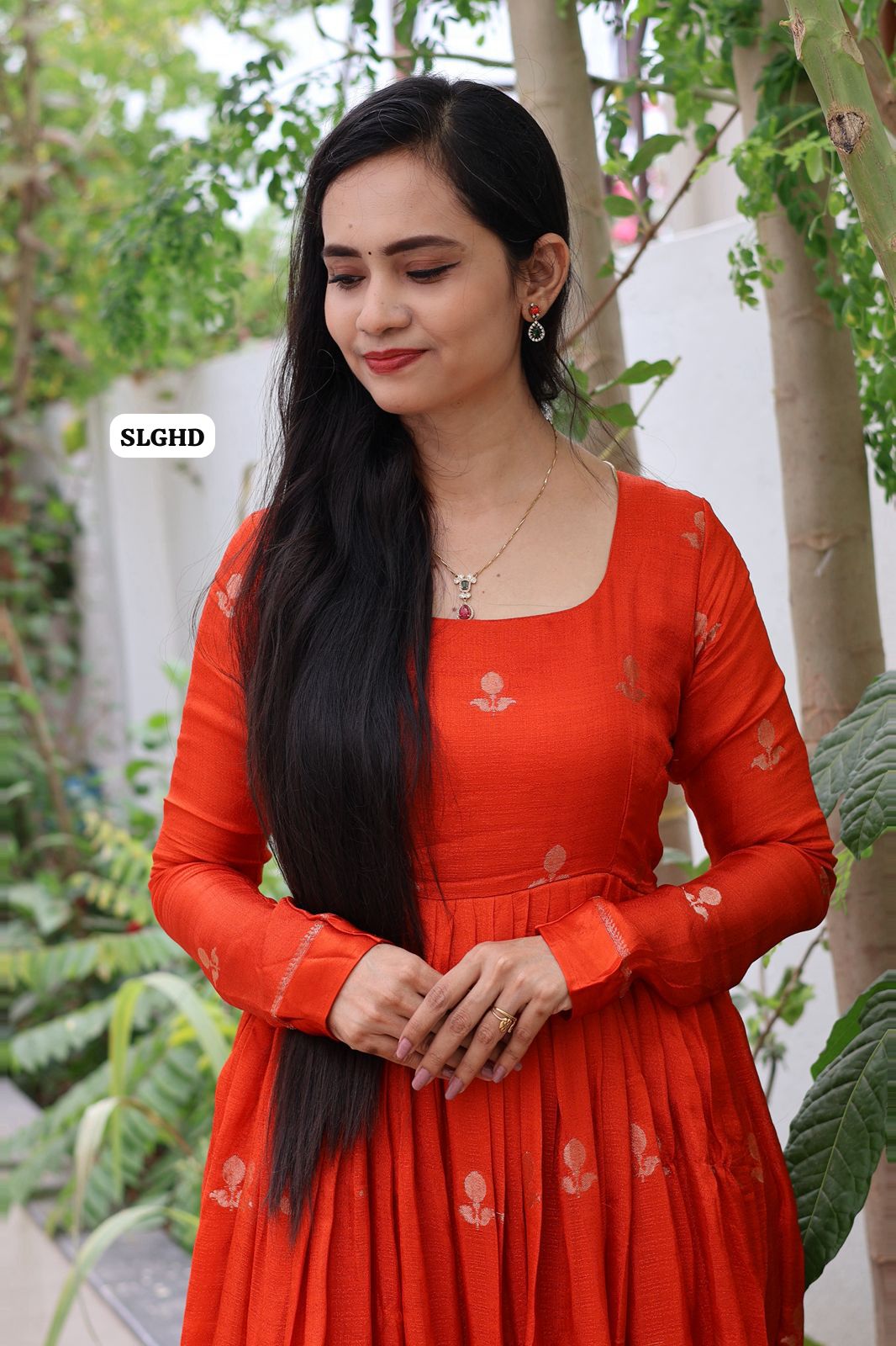 Khadhi viscose with satin border pleated long gown 56 inch length with lining and full sleeve 🥳