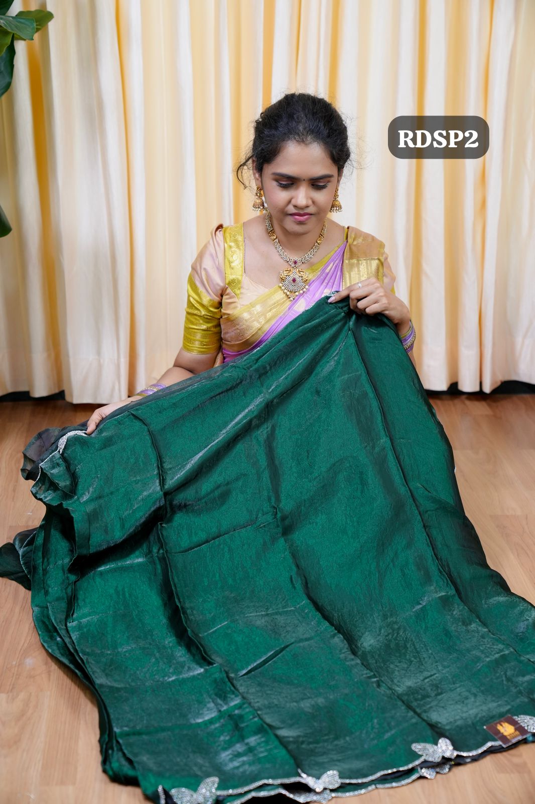 Premium quality Space silk fabric with real stone work butterfly🥳✅