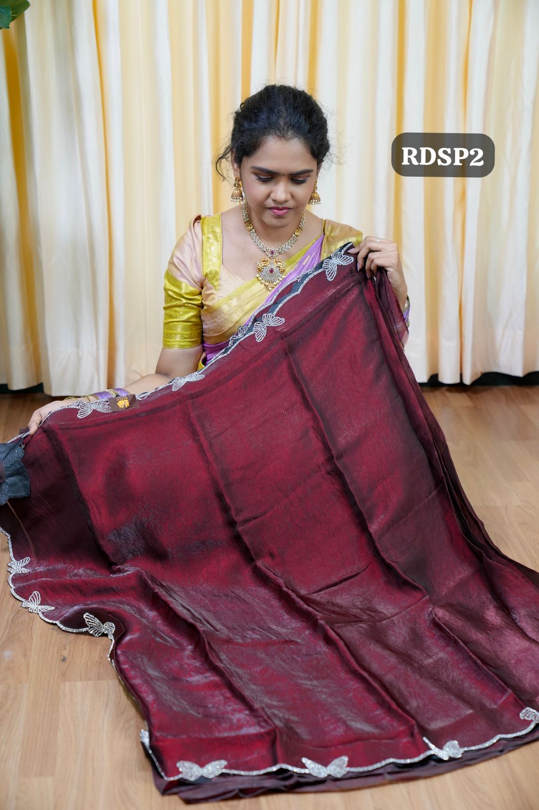 Premium quality Space silk fabric with real stone work butterfly🥳✅