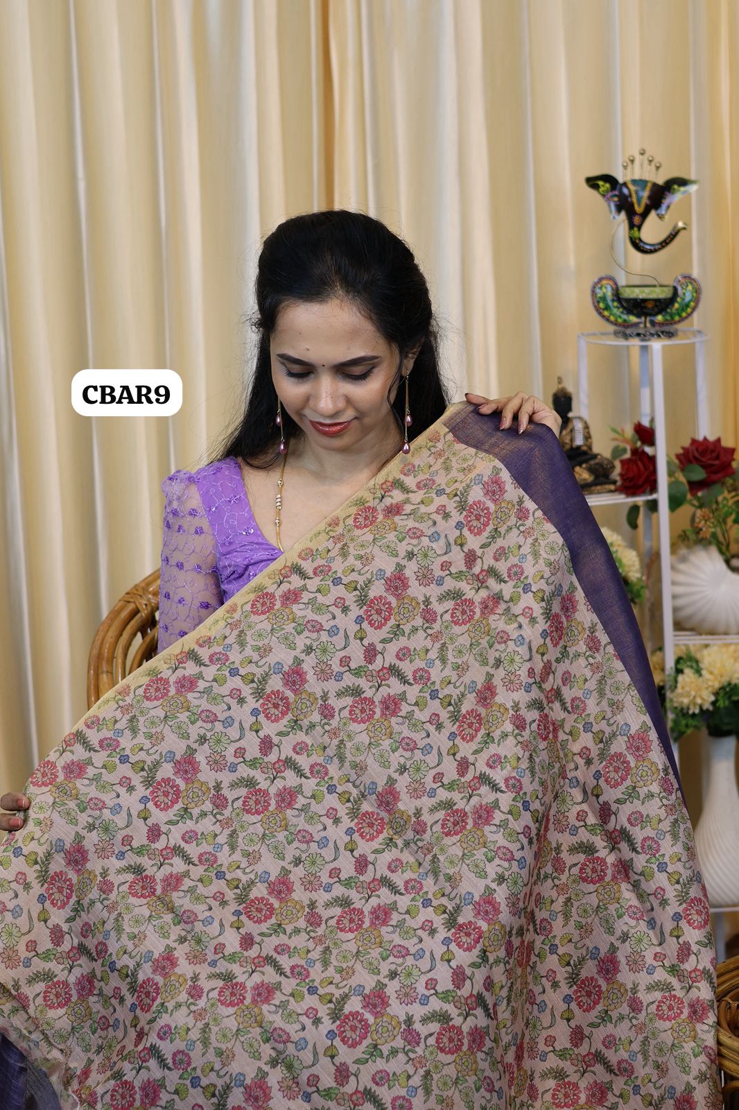Jute silk saree with chumkey work 😍Ⓜ️