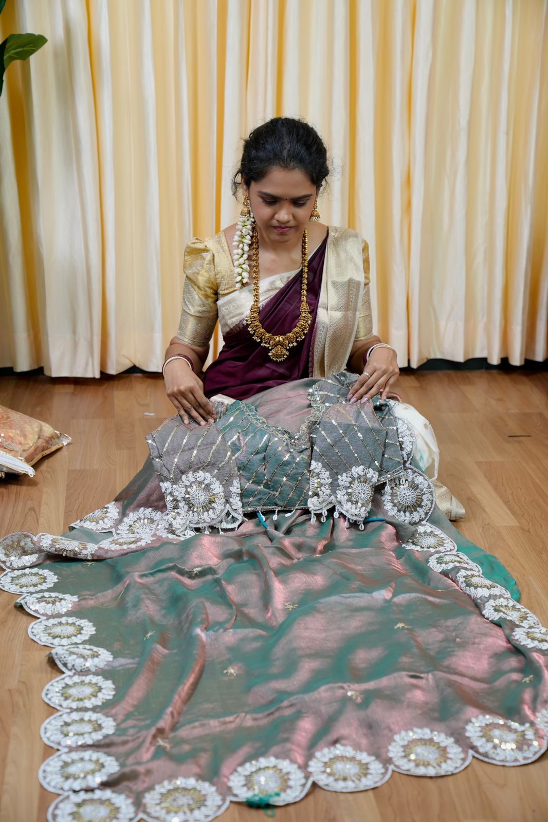 Designer saree with Work blouseš„³