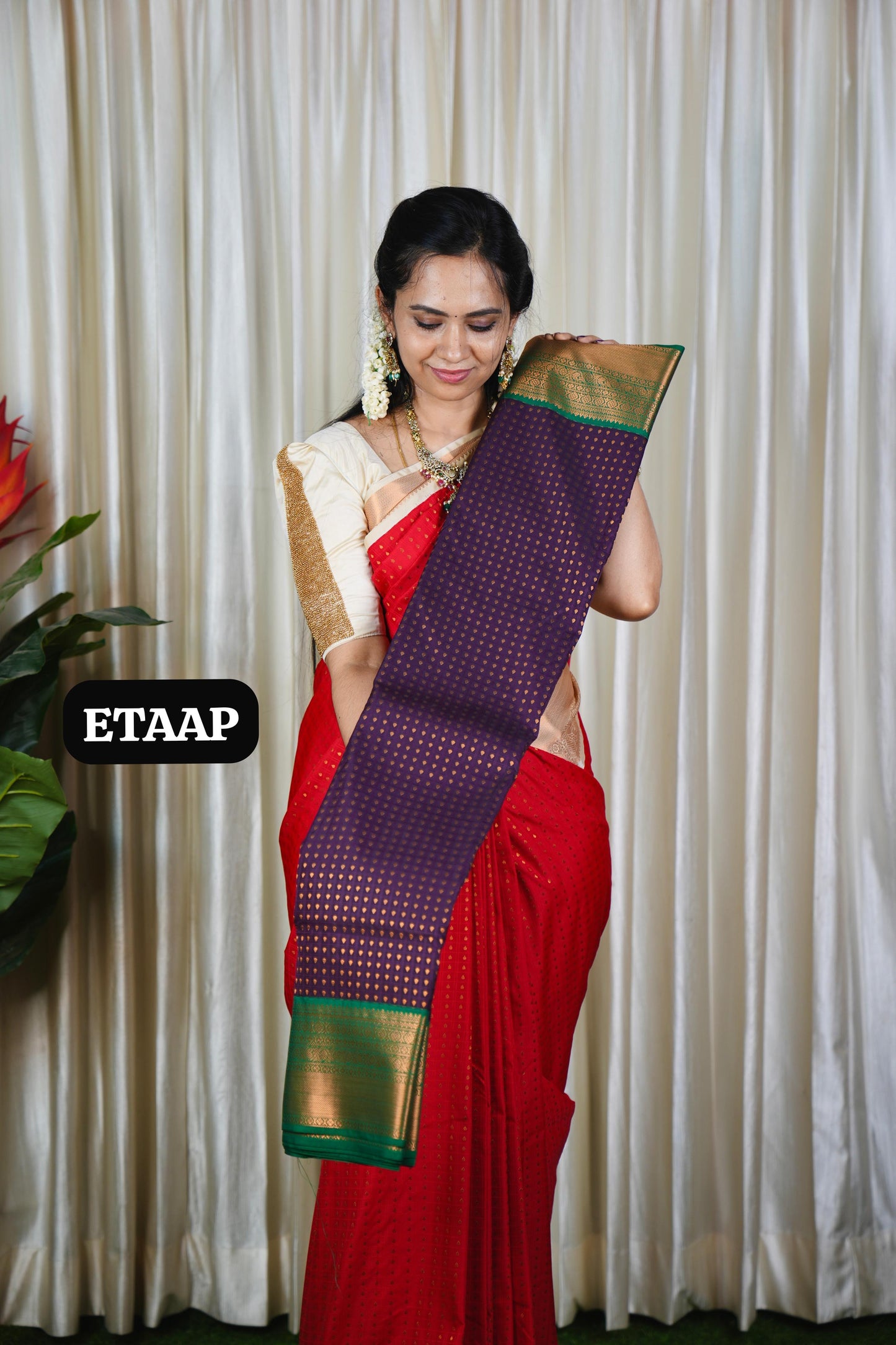 1000 buttas in Premium kanchi bridal semi silk sarees...❌