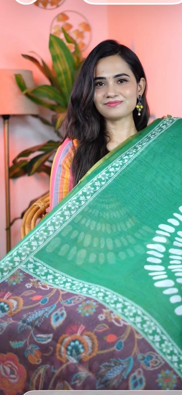 Linen cotton sarees😍🥳