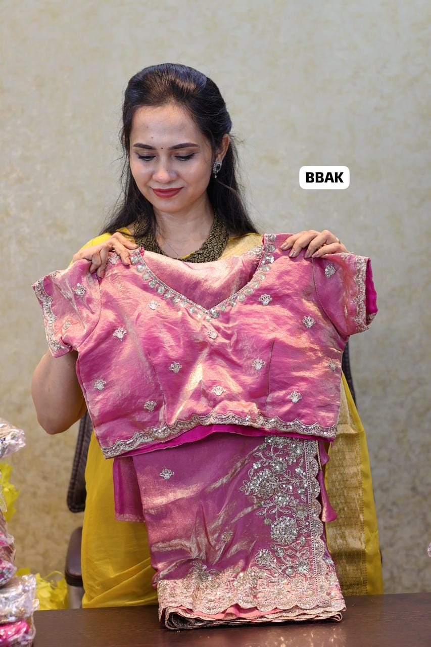 Space silk saree stitched blouse (Copy)size 32-34 alterable🎁
