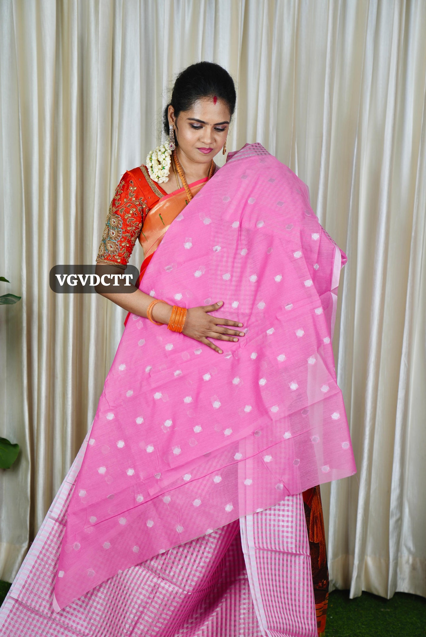 Nayanthara inspired saree in premium soft silk cottonš„³
