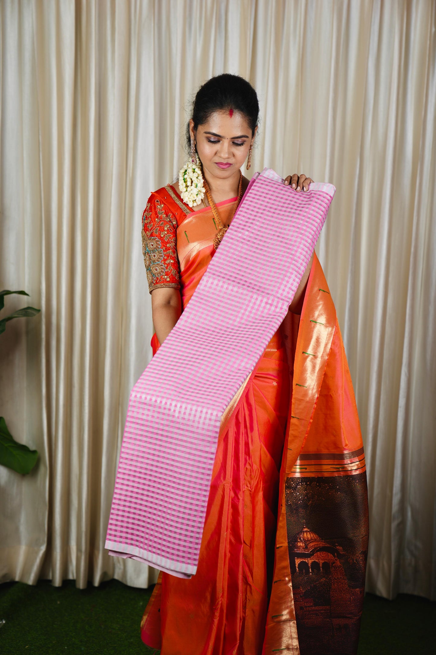 Nayanthara inspired saree in premium soft silk cottonš„³