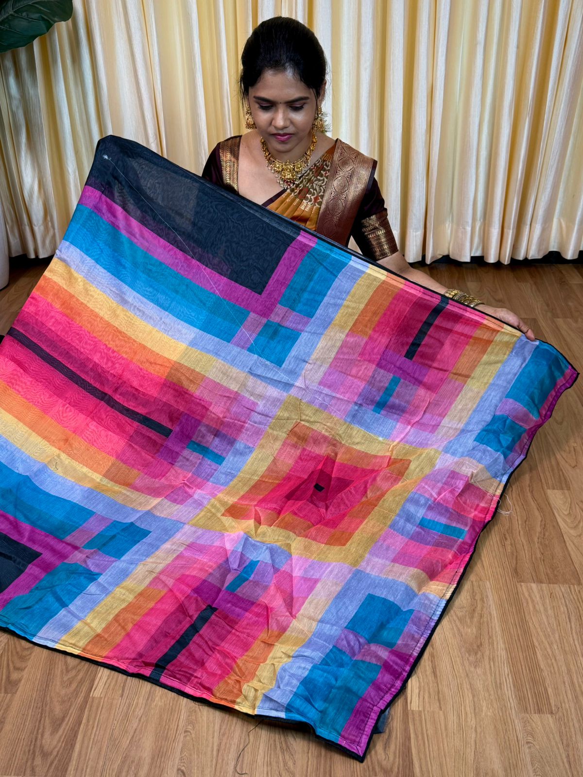Linen Cotton saree🥰😎🌈📚
