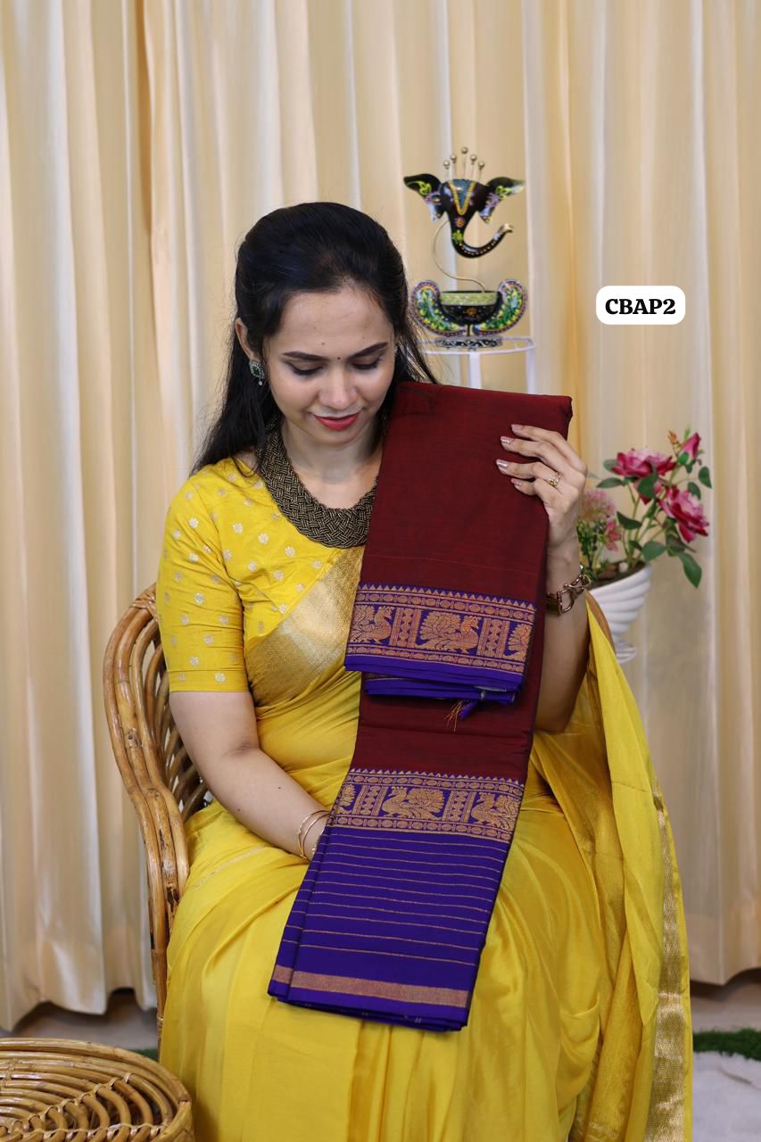 Cotton saree with running blouse 🥳