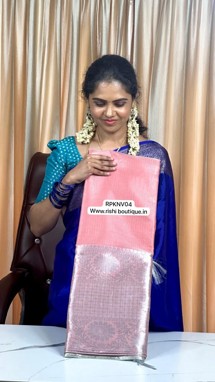 Tissue saree with silver border š„³
