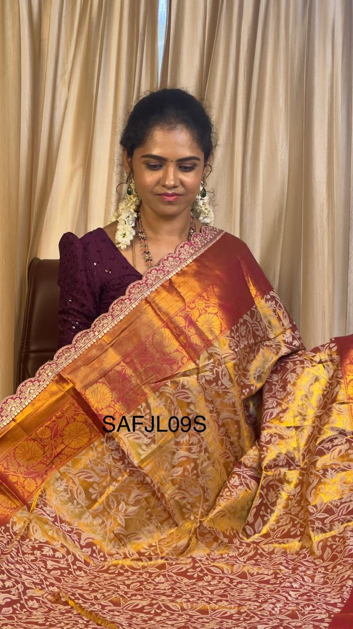 Bridal semi silk sarees pink colour❌