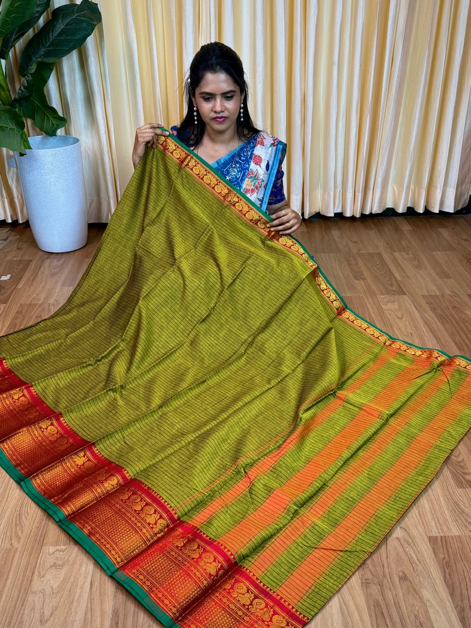 Kanchi cotton saree🥰😎📚